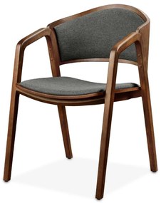 Cadeira com Braço Aimê Estofada Encosto em Madeira com Estofado Estrutura Madeira Liptus Design Sustentável