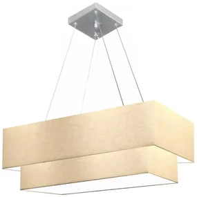 Lustre Pendente Retangular Bege MJ-4138 Para Mesa de Jantar