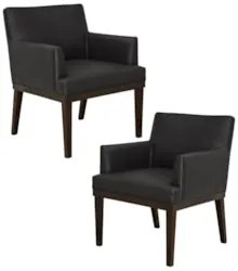 Kit 02 Poltronas Decorativas Vitória W01 Corano Preto - Mpozenato