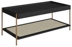 Mesa de Centro Para Sala Pé Metal Arlo A10 Nero/Dourado - Mpozenato