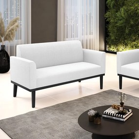 Sofá 2 Lugares Namoradeira Madeira Preto Marisa Bouclê Off White D03 - D'Rossi