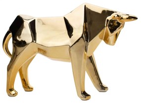 Escultura Decorativa Touro Dourado em Cerâmica 20x30x9 cm - D'Rossi