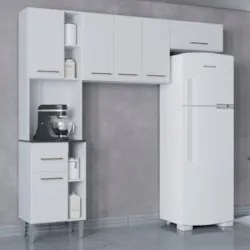 Cozinha Compacta 202cm Nicole P11 Branco - Mpozenato