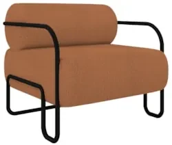 Poltrona Decorativa para Sala Industrial Kit 2 Kira Z08 Boucle Terraco