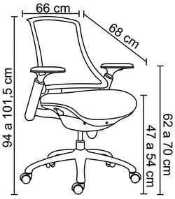Cadeira para Escritório Nagoh Office Giratória Preto  G56 - Gran Belo