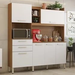 Kit Cozinha Compacta 6 Portas 2 Gavetas Select D02 Amendola/Branco - M