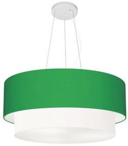 Lustre Pendente Duplo Cilíndrico Vivare Md-4370 Cúpula Tecido 55x50cm - Bivolt