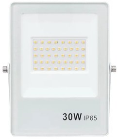 Projetor Led Ultrafino Branco 30w 6500k Ip65