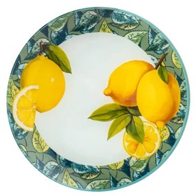 Jogo De Pratos De Sobremesa De Vidro 4 Peças Lemons Amarelo 20cm 35427 Bon Gourmet