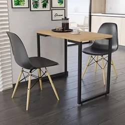 Conjunto Mesa de Cozinha Prattica Industrial 90cm e 2 Cadeiras Eames F