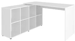 Mesa Escrivaninha em L Eron e Balcão 60cm 2 Portas Look A06 Branco - M