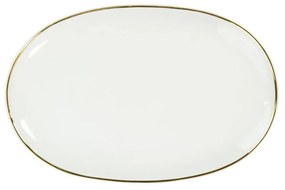 Travessa Rasa Oval 36Cm Porcelana Schmidt - Dec. Filetado Ouro Itamaraty 0010