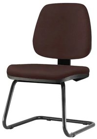 Cadeira Job Assento Courino Marrom Base Fixa Preta - 54565 Sun House