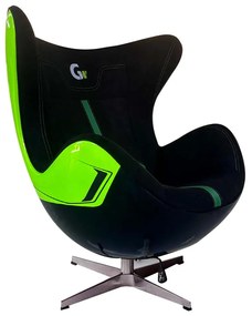 Poltrona Decorativa Egg Chair Aventador Verde/Preto G53 - Gran Belo