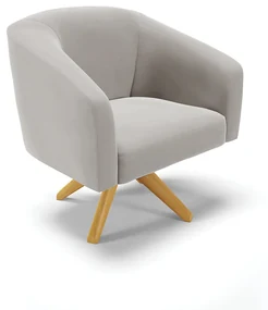 Poltrona Decorativa Giratória MA30 Stella Veludo D03 - D'Rossi - Cinza