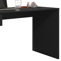 Mesa Home Office Notebook 127cm 1 Gaveta Gávea Preto Trama - Móveis Le