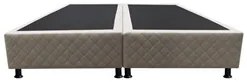 Base Box para Cama Casal King 192x203cm Bipartido Liz S05 Suede Bordad