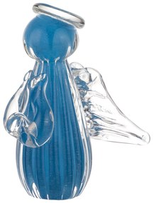 Mini Anjo Uriel Cristal Murano G  Azul Claro