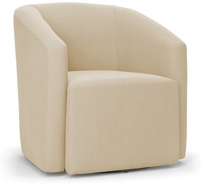 Poltrona Decorativa Base Giratória Stella Max Suede D03 - D'Rossi - Bege