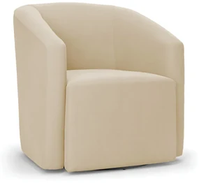 Poltrona Decorativa Base Giratória Stella Max Suede D03 - D'Rossi - Bege