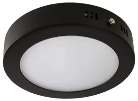 Plafon Led Sobrepor Redondo Preto 12W Yamamura - LED BRANCO FRIO (6000K)