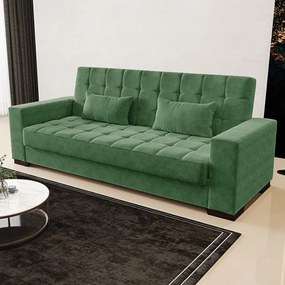 Sofá Cama Decorativo 210cm Beesley Suede Verde G19 - Gran Belo