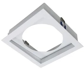 Plafon Embutir Aluminio Branco 15x15cm Flat