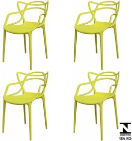 Kit 4 Cadeiras Aviv em Polipropileno Amarelo - 70862 Sun House