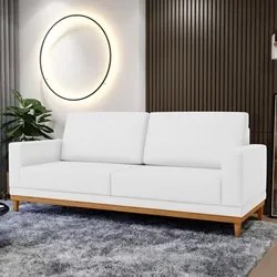 Sofá Living 160cm 2 Lugares Kayrós Sintético D05 Branco - Mpozenato