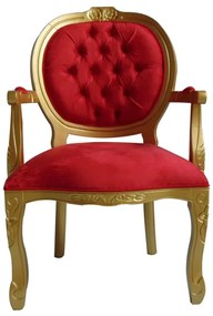 Poltrona Medalhão Entalhada - Wood Prime 230592 Liso