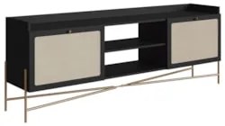 Rack Para Sala Bancada de TV 65 Pol Pé Metal Arlo A10 Nero/Dourado - M