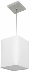 Kit/2 Pendente Md-4007 Cúpula em Tecido Quadrado 25/16x16cm Branco - Bivolt