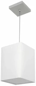 Kit/2 Pendente Md-4007 Cúpula em Tecido Quadrado 25/16x16cm Branco - Bivolt