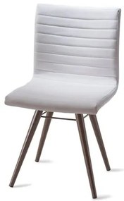 Cadeira Quiz Assento Estofado Linho Branco com Base Tabaco - 46884 Sun House