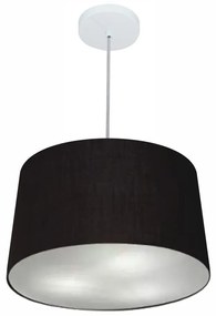 Lustre Pendente Cone Md-4247 Cúpula em Tecido 30/45x40cm Preto - Bivolt