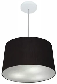 Lustre Pendente Cone Md-4247 Cúpula em Tecido 30/45x40cm Preto - Bivolt