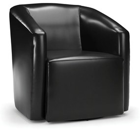 Poltrona Decorativa Base Giratória Stella Max Sintético PU Preto D03 - D'Rossi