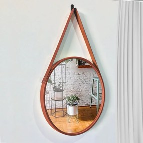 Espelho Decorativo Adnet Redondo Marrom 88x60 cm - D'Rossi