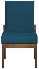 Cadeira de Jantar Helena Suede Azul Marinho - Decorar Estofados