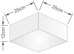 Plafon Para Home Quadrado SH-3000 Cúpula Cor Café