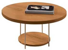 Mesa de Centro Sky Sala de Estar com Tampo MDF Pés em Aço Cinamomo G26 - Hb Móveis