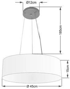 Lustre Luminária Pendente Cupula em Tecido MD-39803 - Bivolt - Para 3 Lâmpadas E27 - Lustres Vivare