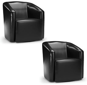 Poltrona Decorativa Base Giratória Kit 2 Stella Max Sintético PU Preto D03 - D'Rossi