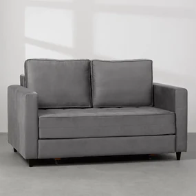 Sofá-Cama Belize Casal  Suede Grafite - 1,50 m
