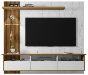 Painel Trend Branco/Cinamomo/Carrara – Bechara Móveis