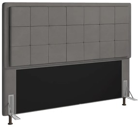 Cabeceira Onix Para Cama Box Queen 160 cm Suede - D'Rossi - Grafite