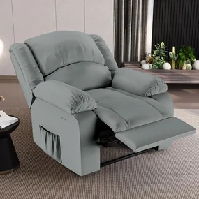 Poltrona do Papai Reclinável Sala de Cinema Madrid Power Touch Massagem USB PU Cinza G23