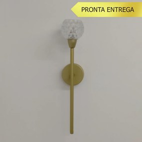 Arandela Amora Long Vidro Cristal Ø8X41Cm Alumínio 1Xg9 - Qimporta Ar2... (DOURADO BRILHO)