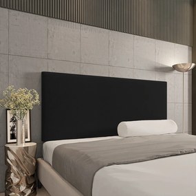 Cabeceira Painel Clean Para Cama Box Casal 140 cm Linho Preto A79 - D'Rossi