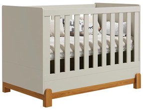 Kit Quarto Infantil Lotus Berço Mini Cama + Cômoda 4 Gavetas e 1 Porta + Guarda-Roupa 4 Portas com 4 Gavetas - Areia Fosco